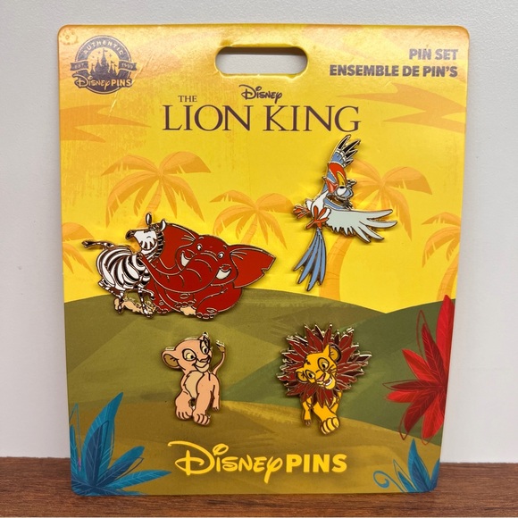 NEW DISNEY PARKS LION KING 4 PIN TRADING BOOSTER SET SIMBA NALA ZAZU ZEBRA